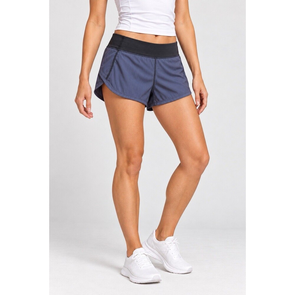 lululemon Run Speed Squad Shorts Women’s Size 6 Caspian Blue Deep Coal Lined